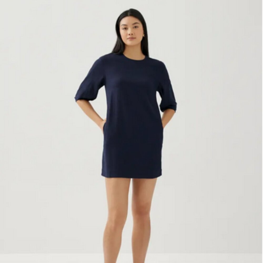 Love Bonito Navy Linen Shift Dress XS NWT